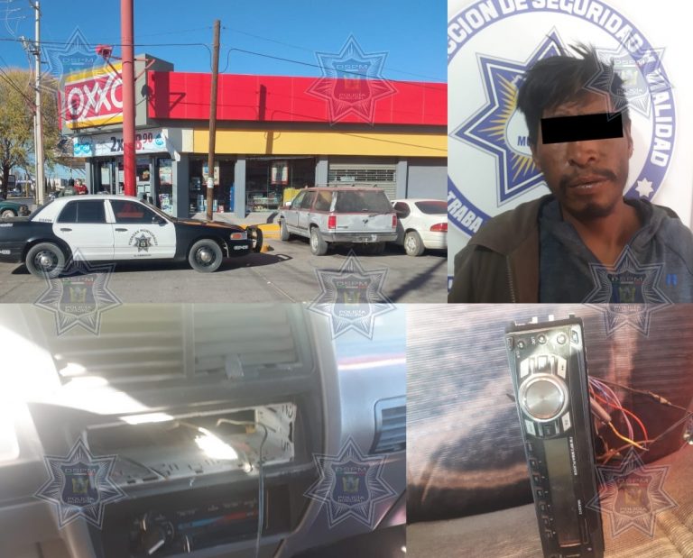 Sorprenden a hombre tratando de robar estéreo