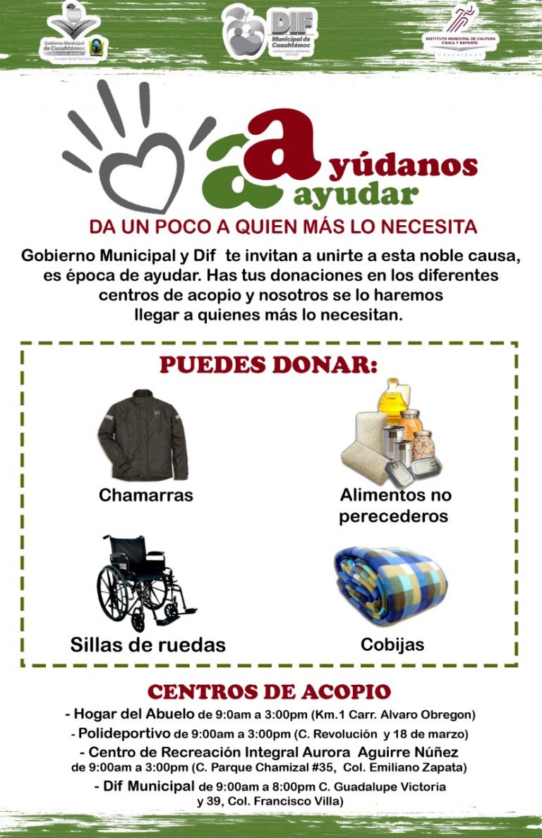 DIF Municipal de Cuauhtémoc inicia campaña “Ayúdanos a Ayudar” .