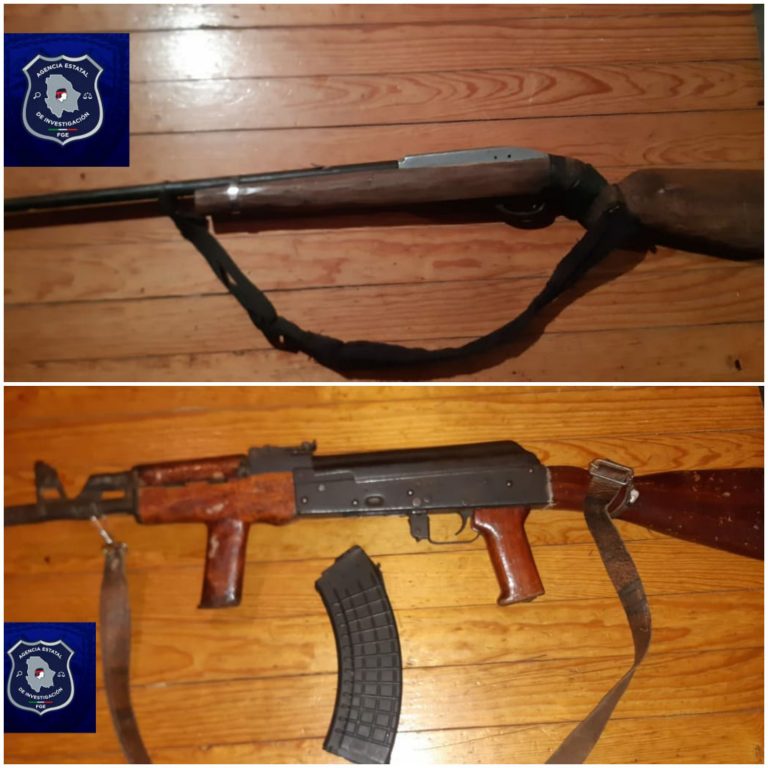 Asegura AEI dos armas usadas en asesinato de dos personas