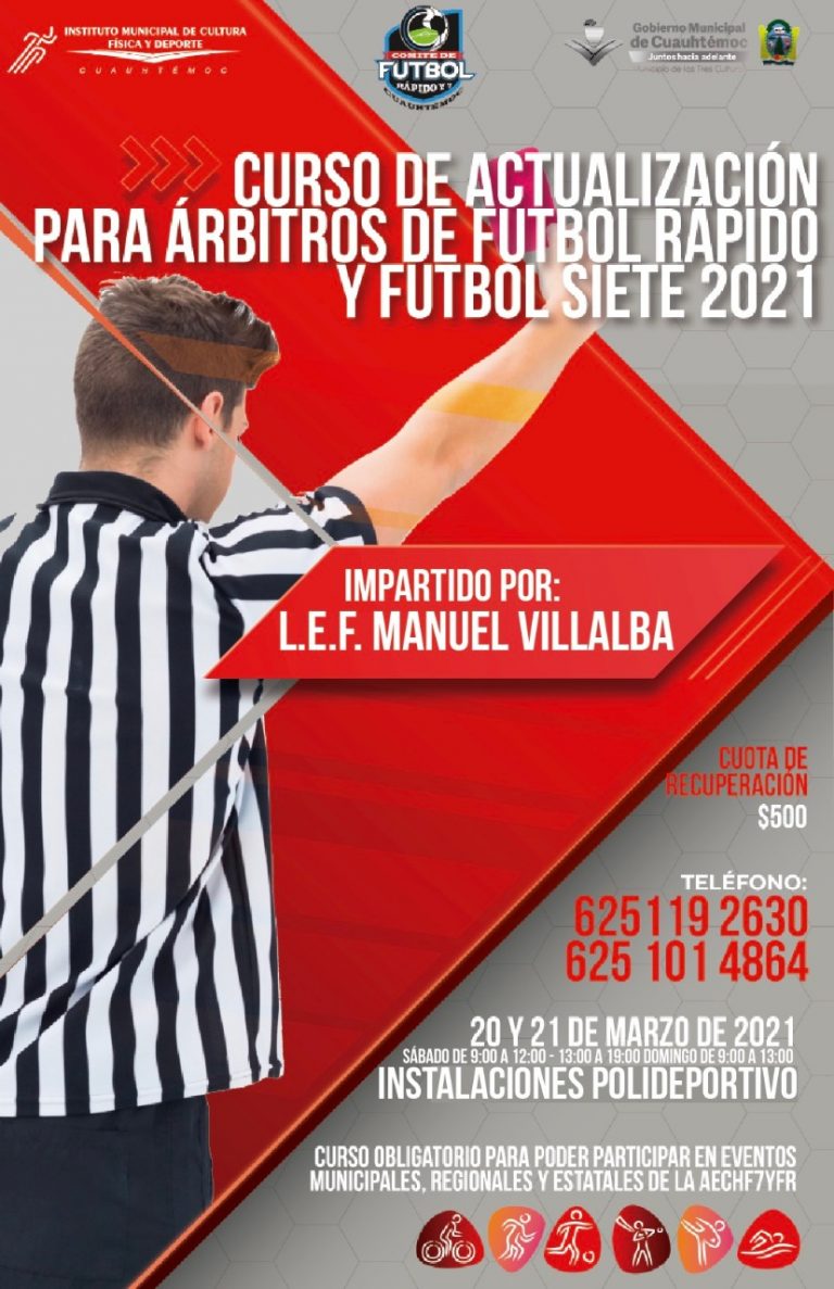 Invita Instituto del Deporte de Cuauhtémoc a curso para árbitros de fútbol 7 y rápido