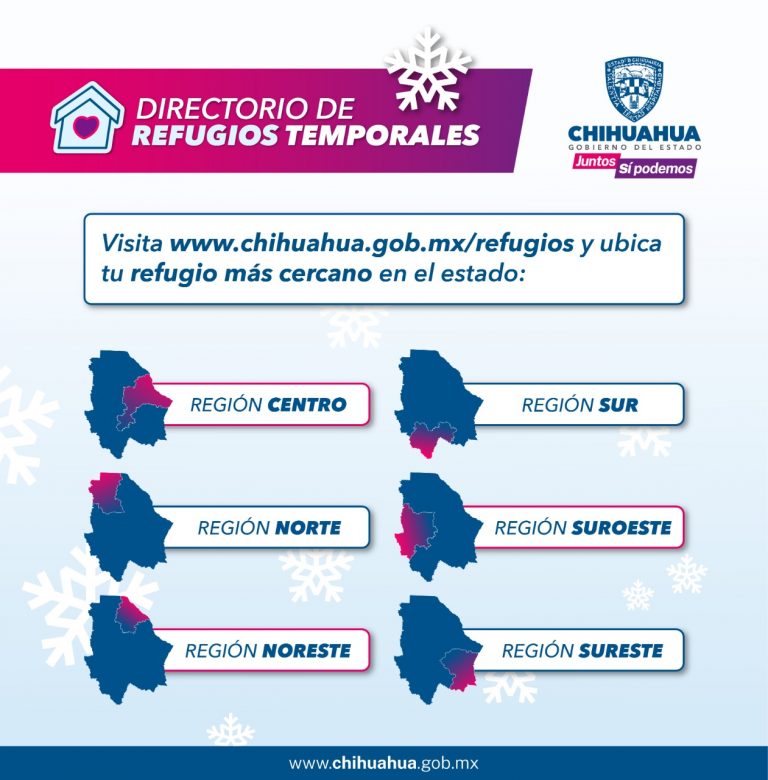 Informa Gobierno del Estado que se encuentran abiertos 398 albergues por temporada invernal