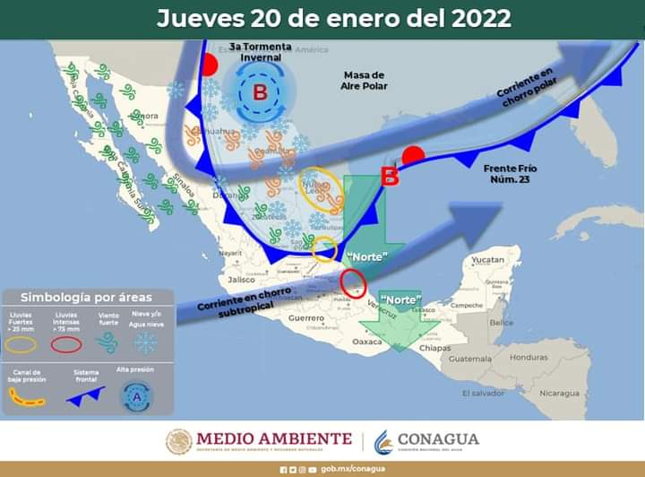 Alerta protección civil por tercera tormenta invernal de la temporada