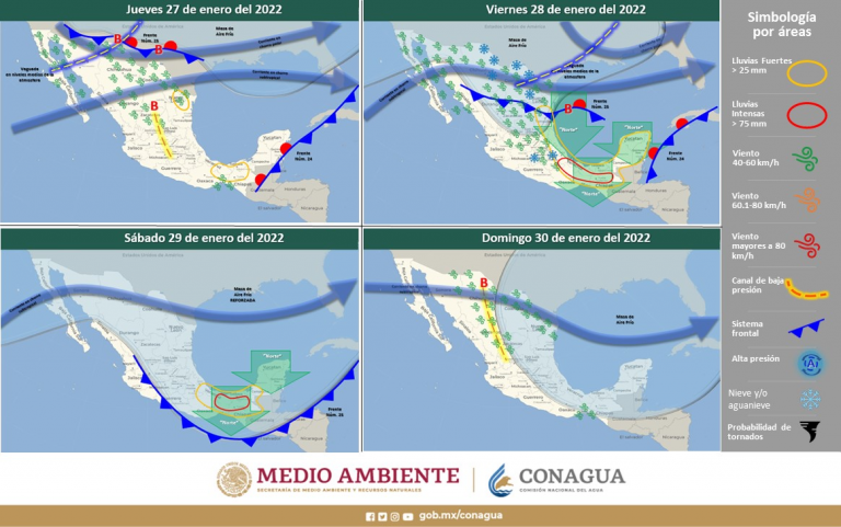 Emite Protección Civil Estatal aviso preventivo por bajas temperaturas vientos y posible caída de nieve y agua nieve en la entidad