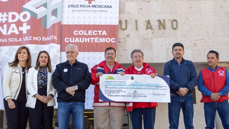 Municipio de Cuauhtémoc dona 300 mil pesos a Cruz Roja