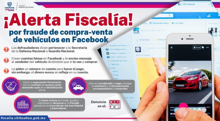 Alerta Fiscalía por fraude de compra-venta de vehículos por Facebook