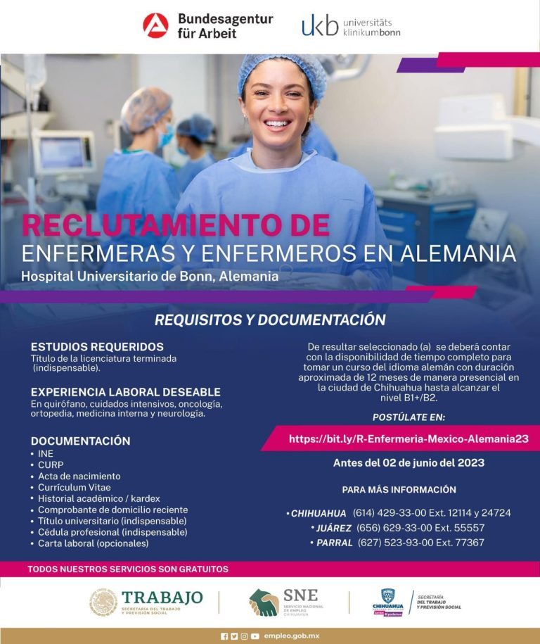 Convocan a enfermeras y enfermeros para trabajar en Alemania