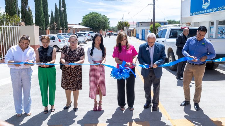 Invierten 1.3 mdp en pavimentación, pista de atletismo y apoyo para vehículo, en Cuauhtémoc