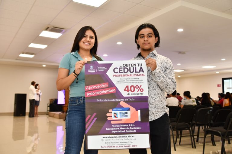 Invita SEyD a aprovechar descuento del 40% en trámite de Cédula Profesional Estatal durante todo septiembre