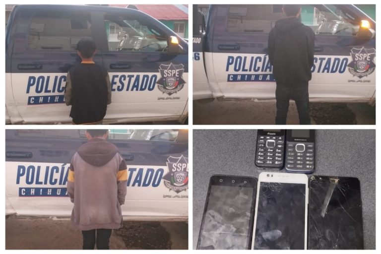Detienen policías del Estado a tres menores por supuestos actos contra la seguridad de la comunidad