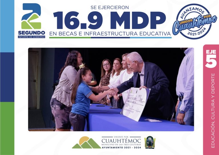 2° Informe: Se ejercieron 16.9 mdp en becas e infraestructura educativa