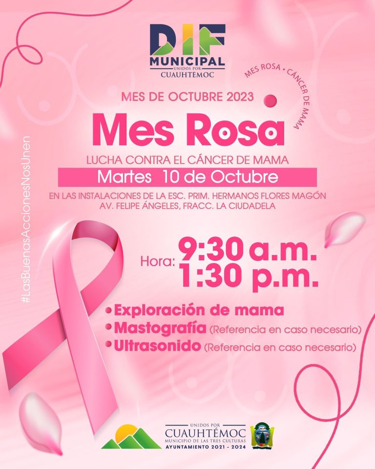 Exhorta el DIF Municipal de Cuauhtémoc a prevenir el cáncer de mama