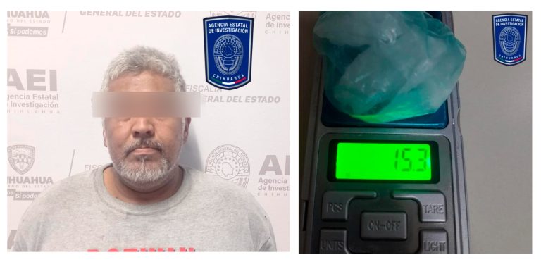 Detiene AEI en flagrancia a hombre en Anáhuac con 15 gramos de cristal