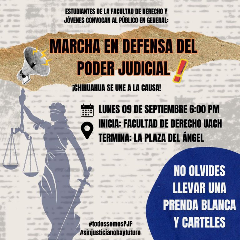 Se suma Poder Judicial de Chihuahua a marcha estudiantil contra reforma judicial