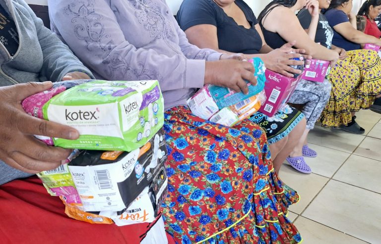 IMMujeres entrega toallas sanitarias a mujeres rarámuri, en Cuauhtémoc