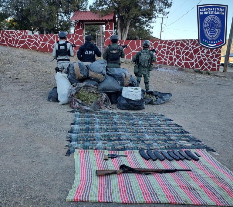 Operativo Conjunto asegura armas y droga en Uruachi