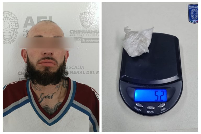 Detiene AEI a masculino en flagrancia por posesión de metanfetamina en Anáhuac