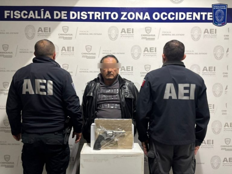 Detiene AEI a masculino por amenazas con arma de fuego en la colonia República