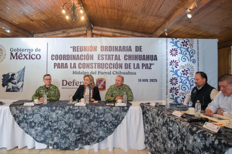 Maru Campos encabeza sesión de la Mesa de Seguridad en Parral