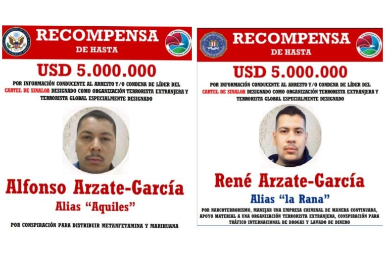 El gobierno de Estados Unidos ofrece 10 MDD por información de líderes criminales de Sinaloa