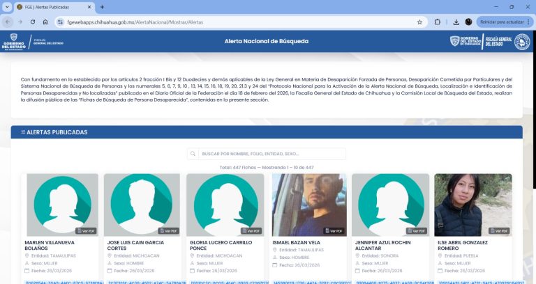Implementa Chihuahua el mecanismo de Alerta Nacional de Búsqueda