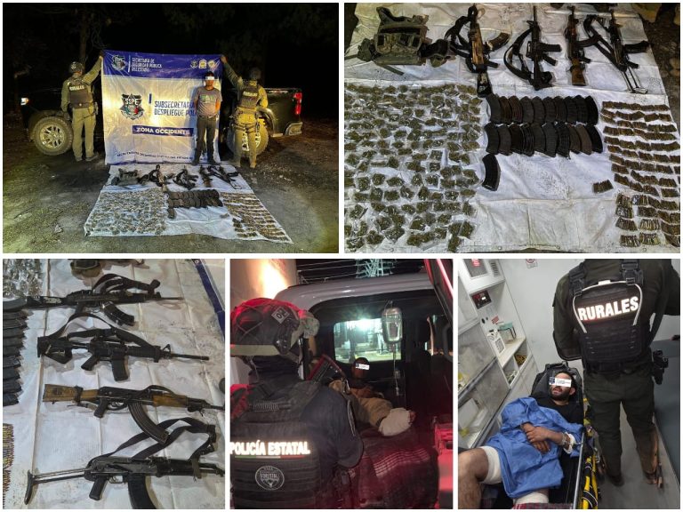 Arresta SSPE a 3 sujetos con arsenal, explosivos y droga en Moris